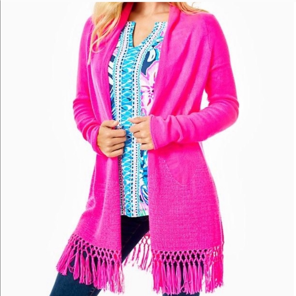 Lilly Pulitzer Tatum Fringe Cardigan Brand New